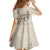 Beige Hawaii Family Matching Short Sleeve Bodycon Dress and Hawaiian Shirt Hammerhead Shark Tattoo Curve Polynesian - Polynesian Pride