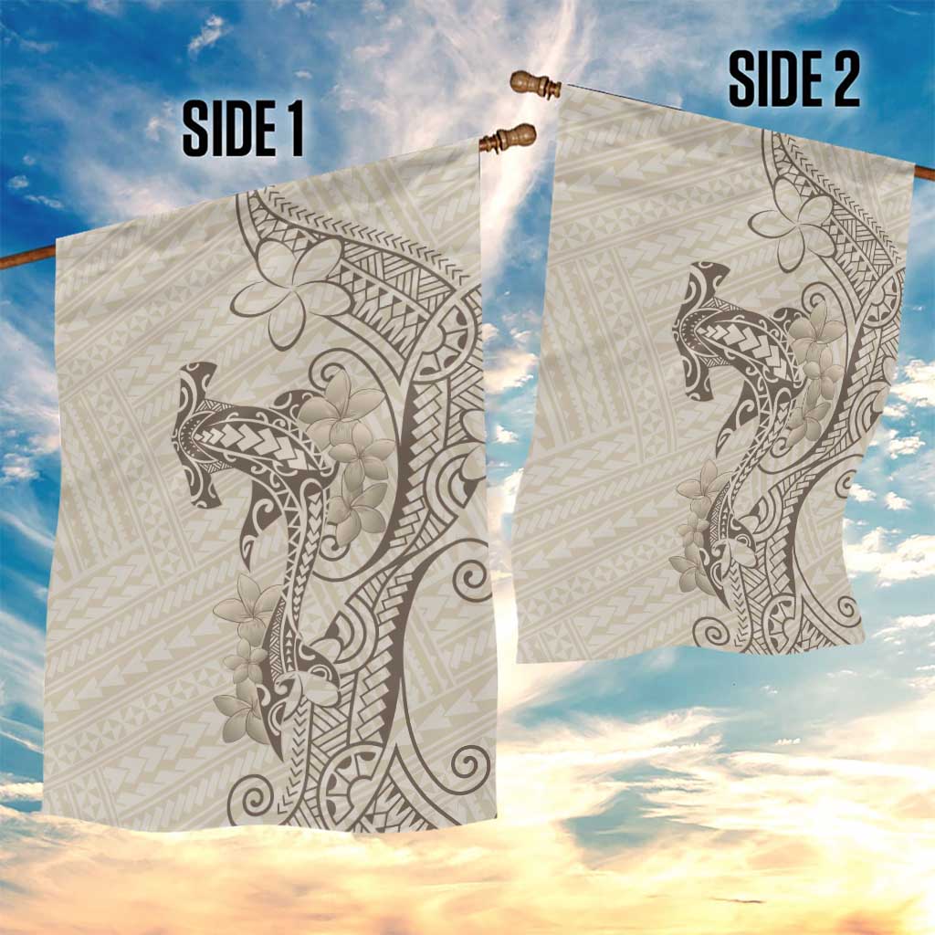 Beige Hawaii Garden Flag Hammerhead Shark Tattoo Curve Polynesian - Polynesian Pride