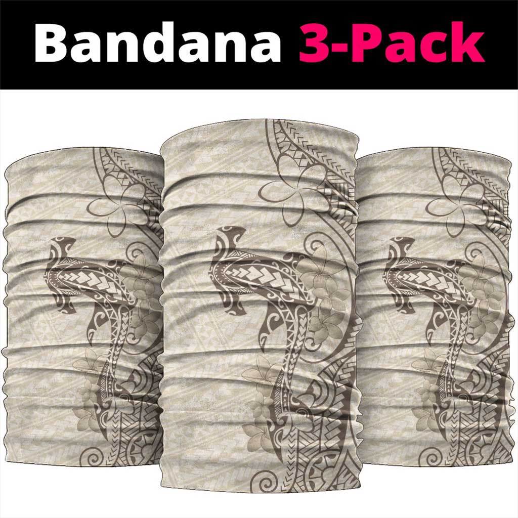 Beige Hawaii Neck Gaiter Hammerhead Shark Tattoo Curve Polynesian - Polynesian Pride