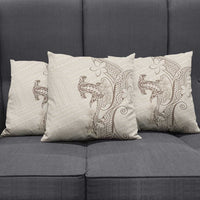 Beige Hawaii Pillow Cover Hammerhead Shark Tattoo Curve Polynesian - Polynesian Pride