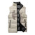 Beige Hawaii Sleeveless Puffer Jacket Hammerhead Shark Tattoo Curve Polynesian - Polynesian Pride