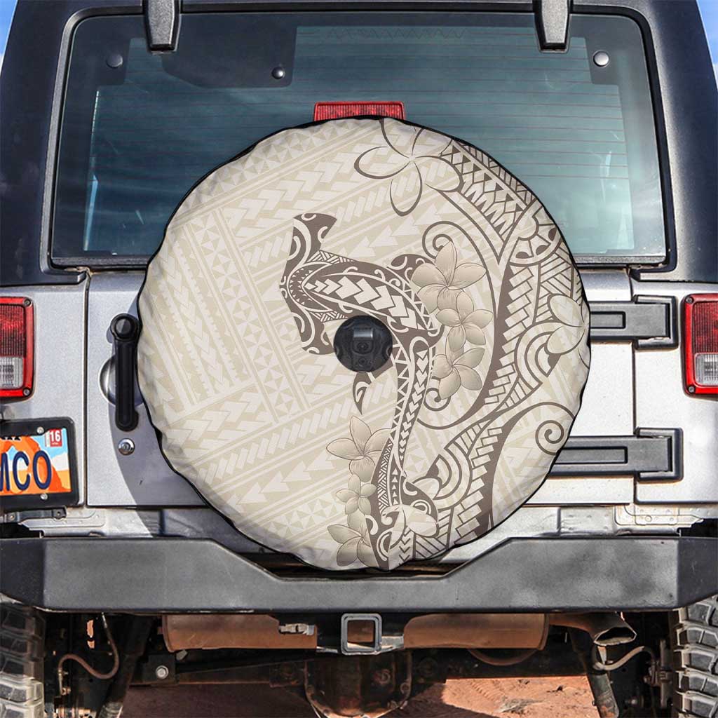Beige Hawaii Spare Tire Cover Hammerhead Shark Tattoo Curve Polynesian - Polynesian Pride