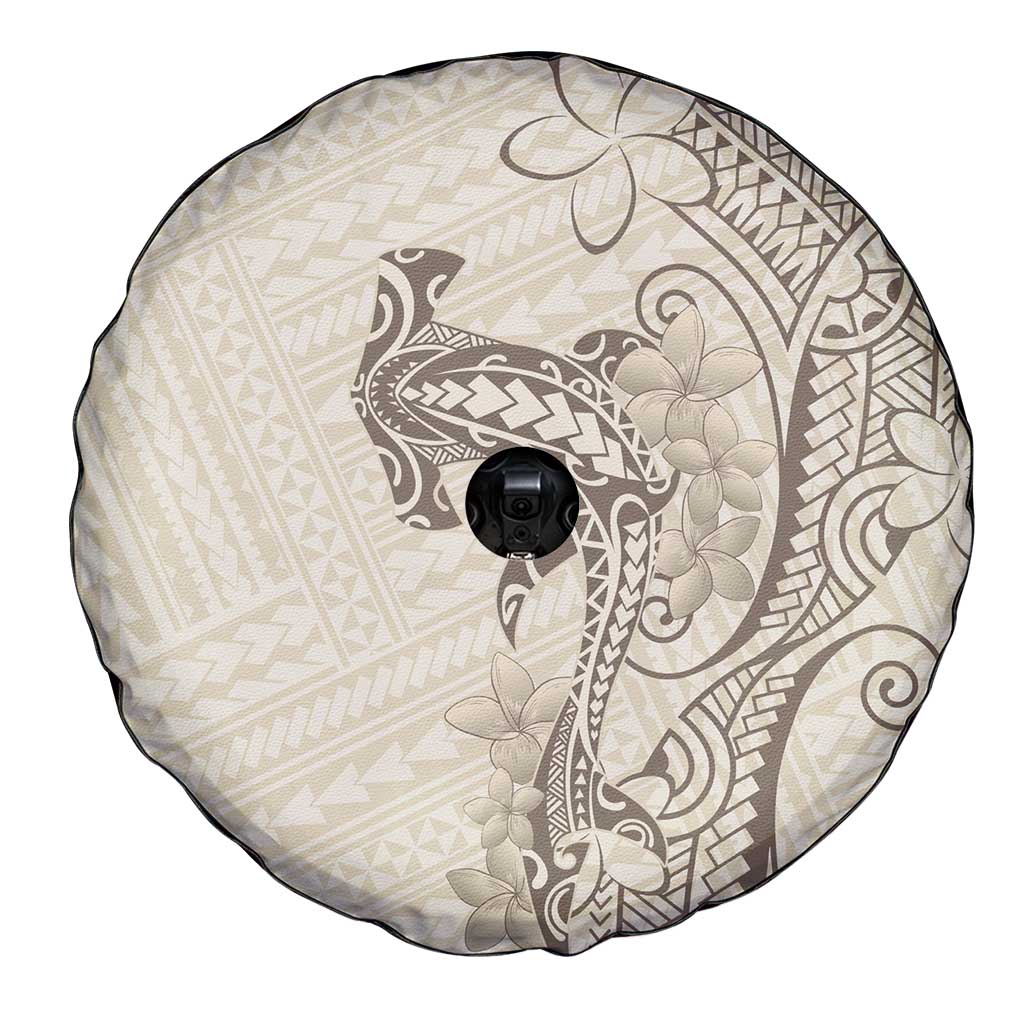 Beige Hawaii Spare Tire Cover Hammerhead Shark Tattoo Curve Polynesian - Polynesian Pride