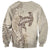 Beige Hawaii Sweatshirt Hammerhead Shark Tattoo Curve Polynesian - Polynesian Pride