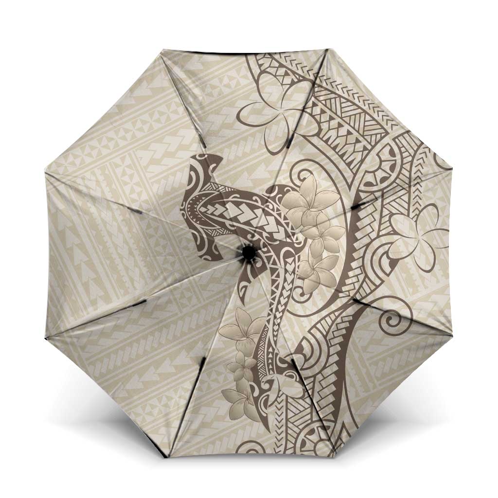 Beige Hawaii Umbrella Hammerhead Shark Tattoo Curve Polynesian - Polynesian Pride