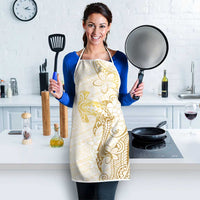 Gold and White Hawaii Apron Hammerhead Shark Tattoo Curve Polynesian - Polynesian Pride