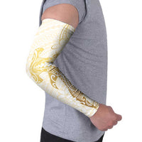 Gold and White Hawaii Arm Sleeves Hammerhead Shark Tattoo Curve Polynesian - Polynesian Pride
