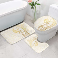 Gold and White Hawaii Bathroom Set Hammerhead Shark Tattoo Curve Polynesian - Polynesian Pride