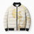 Gold and White Hawaii Bomber Puffer Jacket Hammerhead Shark Tattoo Curve Polynesian - Polynesian Pride