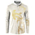 Gold and White Hawaii Button Sweatshirt Hammerhead Shark Tattoo Curve Polynesian - Polynesian Pride