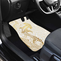 Gold and White Hawaii Car Mats Hammerhead Shark Tattoo Curve Polynesian - Polynesian Pride