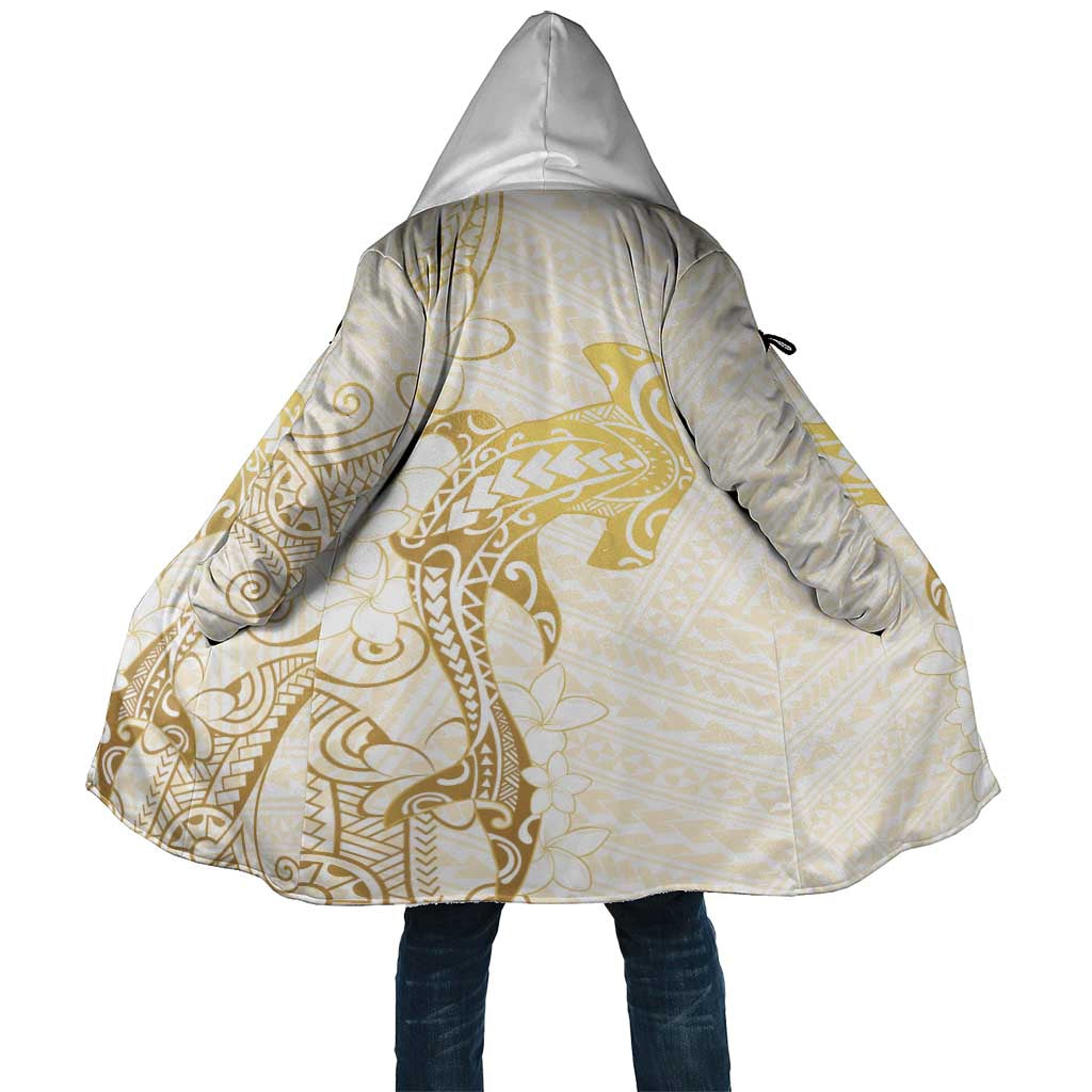 Gold and White Hawaii Cloak Hammerhead Shark Tattoo Curve Polynesian - Polynesian Pride