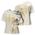 Gold and White Hawaii Cross Shoulder Shirt Hammerhead Shark Tattoo Curve Polynesian - Polynesian Pride