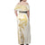Gold and White Hawaii Family Matching Off Shoulder Maxi Dress and Hawaiian Shirt Hammerhead Shark Tattoo Curve Polynesian - Polynesian Pride