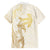 Gold and White Hawaii Family Matching Short Sleeve Bodycon Dress and Hawaiian Shirt Hammerhead Shark Tattoo Curve Polynesian - Polynesian Pride