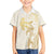 Gold and White Hawaii Family Matching Short Sleeve Bodycon Dress and Hawaiian Shirt Hammerhead Shark Tattoo Curve Polynesian - Polynesian Pride