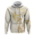 Gold and White Hawaii Hoodie Hammerhead Shark Tattoo Curve Polynesian - Polynesian Pride