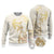 Gold and White Hawaii Ugly Christmas Sweater Hammerhead Shark Tattoo Curve Polynesian - Polynesian Pride