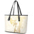Gold and White Hawaii Leather Tote Bag Hammerhead Shark Tattoo Curve Polynesian - Polynesian Pride