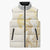 Gold and White Hawaii Sleeveless Puffer Jacket Hammerhead Shark Tattoo Curve Polynesian - Polynesian Pride