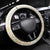 Gold and White Hawaii Steering Wheel Cover Hammerhead Shark Tattoo Curve Polynesian - Polynesian Pride