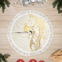 Gold and White Hawaii Tree Skirt Hammerhead Shark Tattoo Curve Polynesian - Polynesian Pride