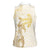 Gold and White Hawaii Women Sleeveless Polo Shirt Hammerhead Shark Tattoo Curve Polynesian - Polynesian Pride