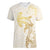 Gold and White Hawaii Women V-Neck T-Shirt Hammerhead Shark Tattoo Curve Polynesian - Polynesian Pride