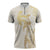 Gold and White Hawaii Zipper Polo Shirt Hammerhead Shark Tattoo Curve Polynesian - Polynesian Pride