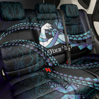 Personalised Polynesia Suicide Prevention Month Back Car Seat Cover Brave Strong Butterfly Teal Purple Ribbon