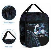 Personalised Polynesia Suicide Prevention Month Lunch Bag Brave Strong Butterfly Teal Purple Ribbon