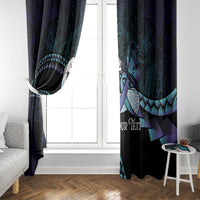 Personalised Polynesia Suicide Prevention Month Window Curtain Brave Strong Butterfly Teal Purple Ribbon
