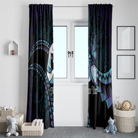 Personalised Polynesia Suicide Prevention Month Window Curtain Brave Strong Butterfly Teal Purple Ribbon