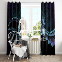 Personalised Polynesia Suicide Prevention Month Window Curtain Brave Strong Butterfly Teal Purple Ribbon