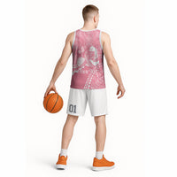 Personalised Polynesia Breast Cancer Awareness Basketball Jersey Brave Strong Butterfly Pink Ribbon