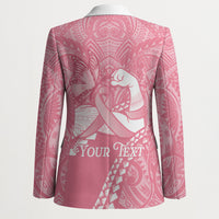 Personalised Polynesia Breast Cancer Awareness Blazer Brave Strong Butterfly Pink Ribbon