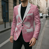 Personalised Polynesia Breast Cancer Awareness Blazer Brave Strong Butterfly Pink Ribbon