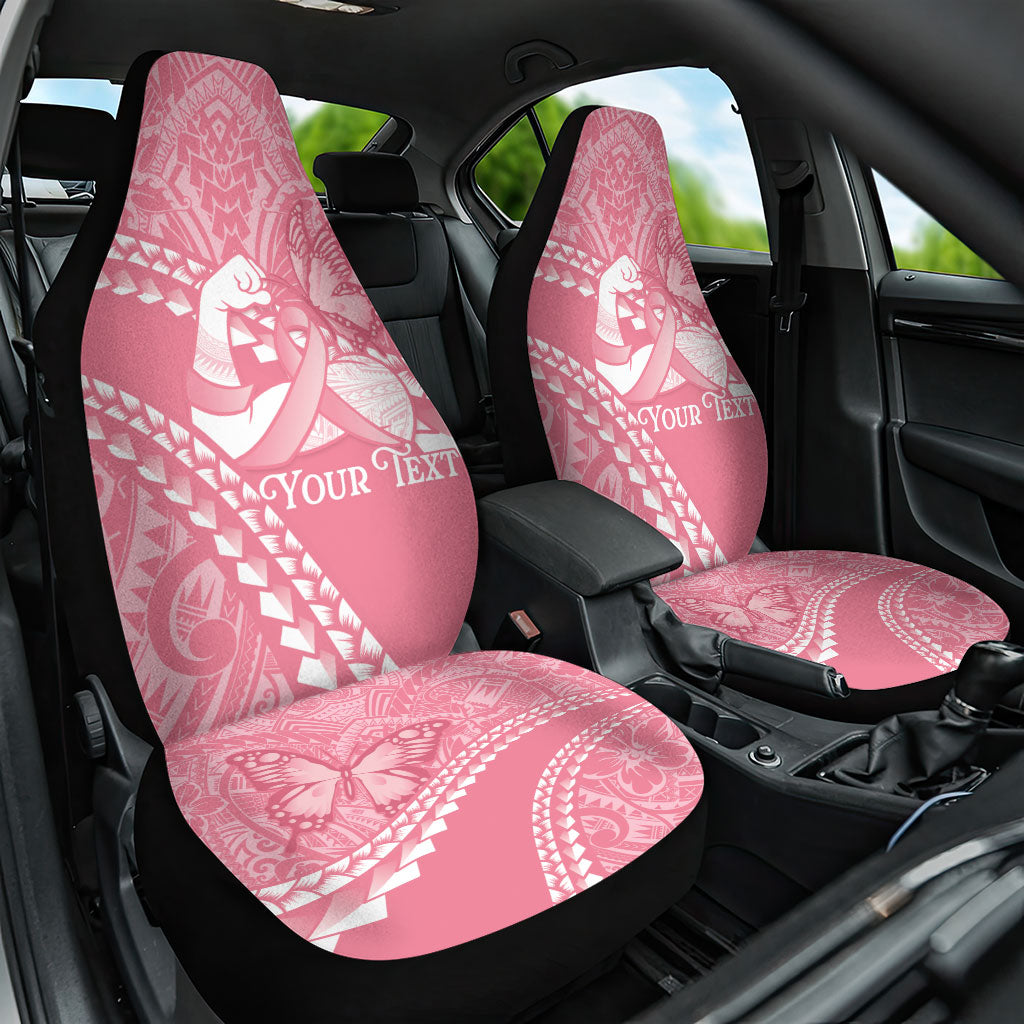 Personalised Polynesia Breast Cancer Awareness Car Seat Cover Brave Strong Butterfly Pink Ribbon