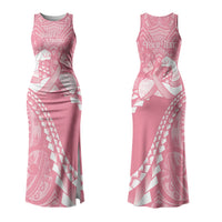 Personalised Polynesia Breast Cancer Awareness Couples Matching Tank Maxi Dress and Long Sleeve Button Shirt Brave Strong Butterfly Pink Ribbon