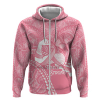 Personalised Polynesia Breast Cancer Awareness Hoodie Brave Strong Butterfly Pink Ribbon
