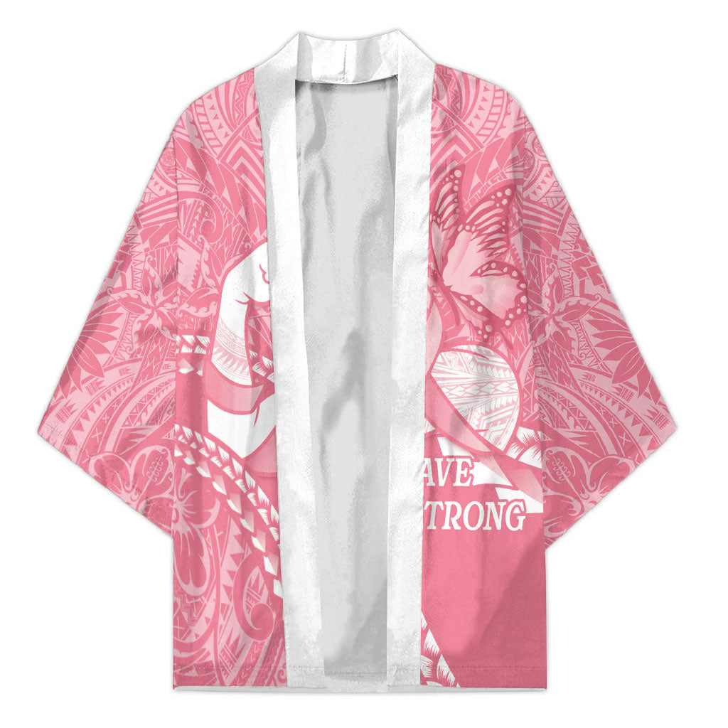 Personalised Polynesia Breast Cancer Awareness Kimono Brave Strong Butterfly Pink Ribbon LT14 Unisex Pink - Polynesian Pride