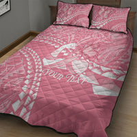 Personalised Polynesia Breast Cancer Awareness Quilt Bed Set Brave Strong Butterfly Pink Ribbon