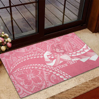 Personalised Polynesia Breast Cancer Awareness Rubber Doormat Brave Strong Butterfly Pink Ribbon