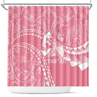 Personalised Polynesia Breast Cancer Awareness Shower Curtain Brave Strong Butterfly Pink Ribbon