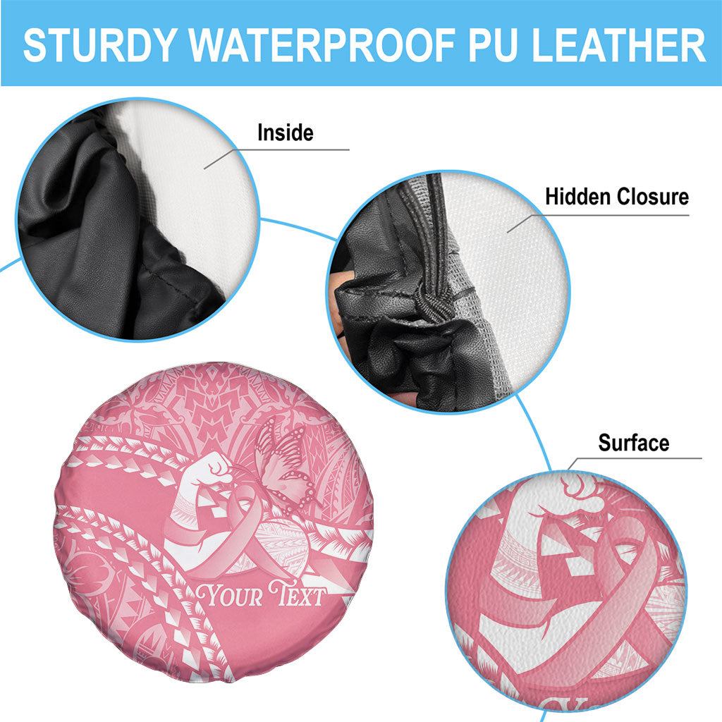 Personalised Polynesia Breast Cancer Awareness Spare Tire Cover Brave Strong Butterfly Pink Ribbon