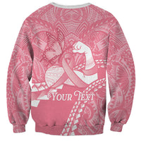 Personalised Polynesia Breast Cancer Awareness Sweatshirt Brave Strong Butterfly Pink Ribbon