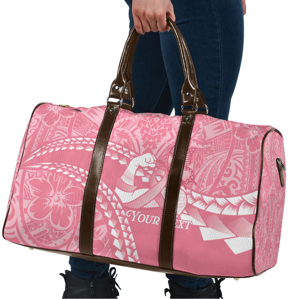 Personalised Polynesia Breast Cancer Awareness Travel Bag Brave Strong Butterfly Pink Ribbon