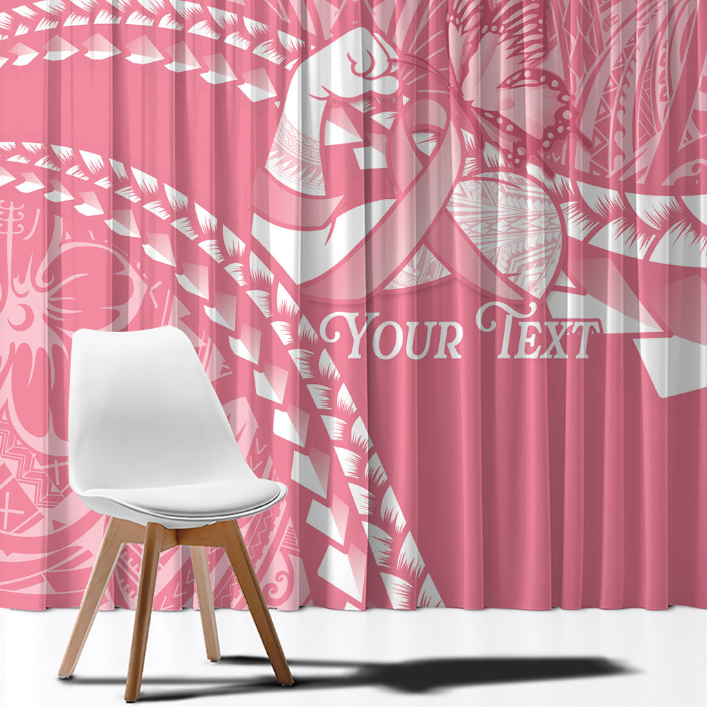 Personalised Polynesia Breast Cancer Awareness Window Curtain Brave Strong Butterfly Pink Ribbon