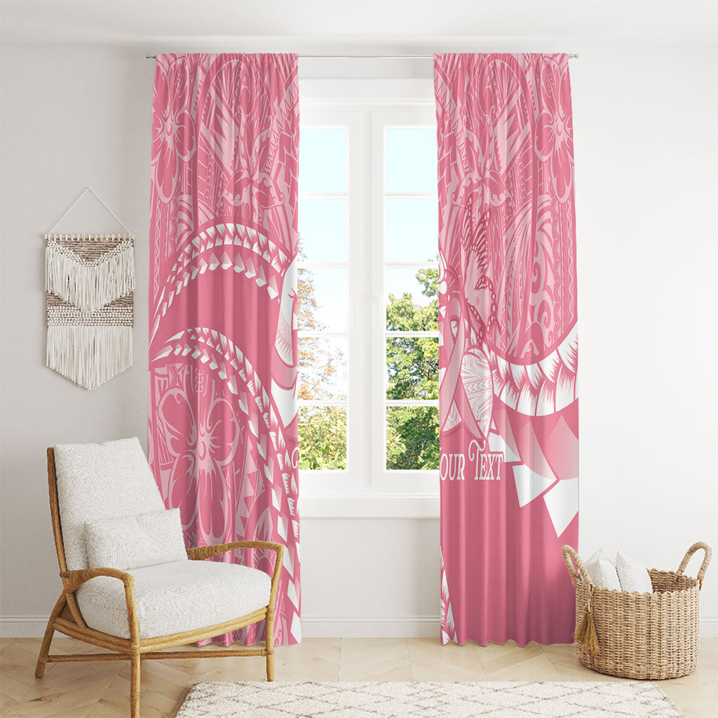 Personalised Polynesia Breast Cancer Awareness Window Curtain Brave Strong Butterfly Pink Ribbon