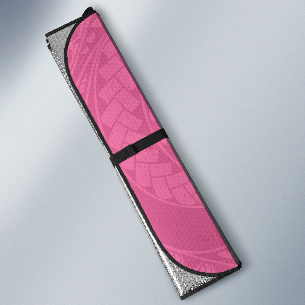 Polynesia Breast Cancer Awareness Auto Sun Shade Fight With Hope Pink Ribbon Boxing Gloves